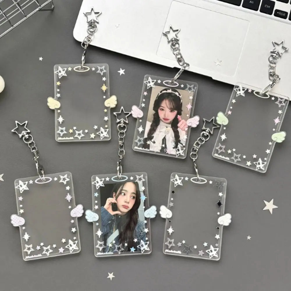 Acrylic Photocard Holder Bag Pendant – 3 Inch Angel Wings Photocard Holder HIP