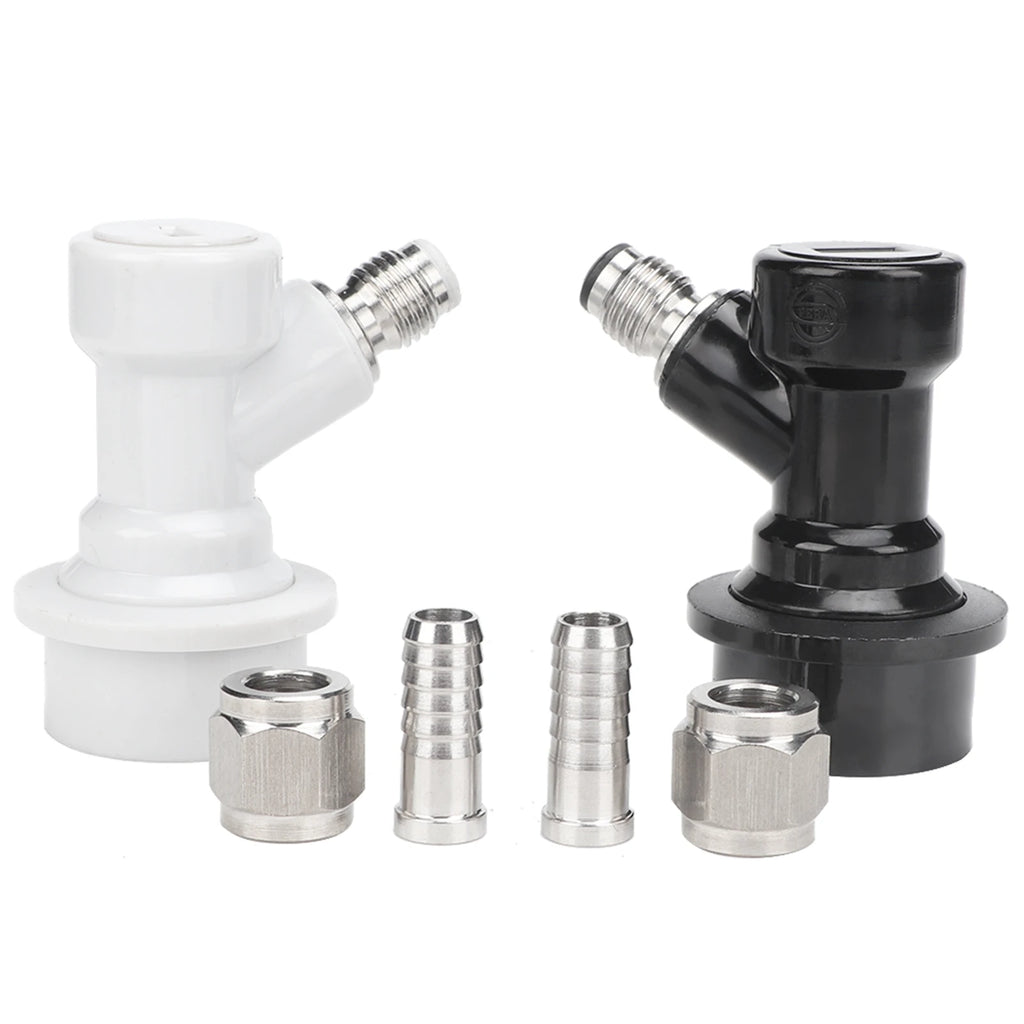 Threaded Ball Lock Keg Fittings Plastic Connector with Adapter Clamp Ball Lock Keg Fittings Plastic Ball Lock Ball Lock Keg HIP Light Grey