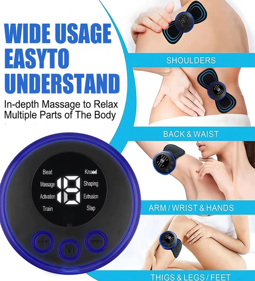 LCD EMS Neck & Back Massager – 8 Mode Pulse Stimulator EMS Neck Massager HIP
