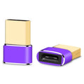 USB-A to USB-C Aluminum Adapter Converter – 1–5 Pack USB Adapter HIP 1PCS Purple