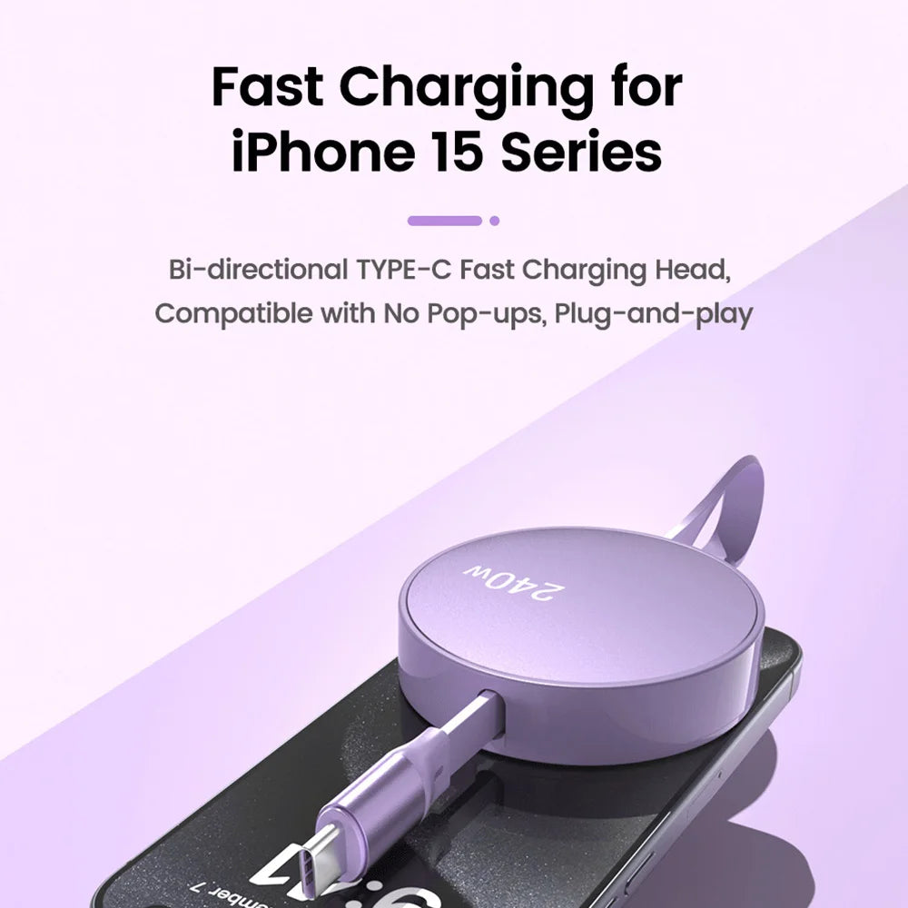 Retractable USB-C Cable PD 240W Fast Charging & Data USB-C Charging Cable HIP
