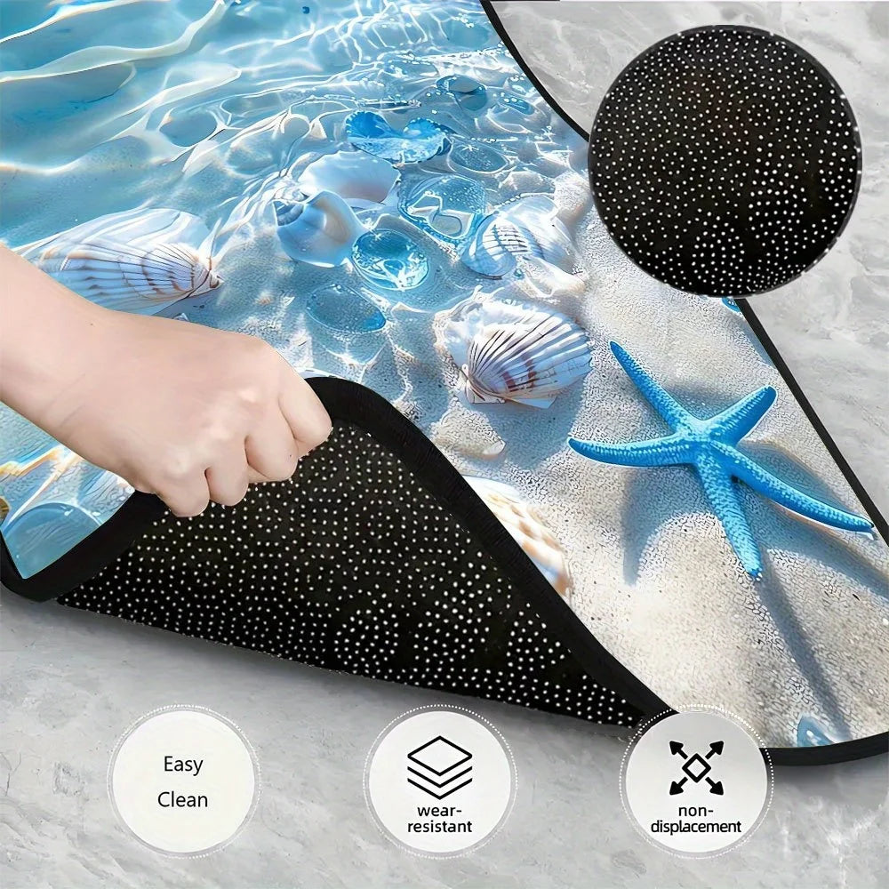 4-Piece Seaside Rubber Car Floor Mats – Non-Slip, Easy Clean Rubber Car Mats HIP