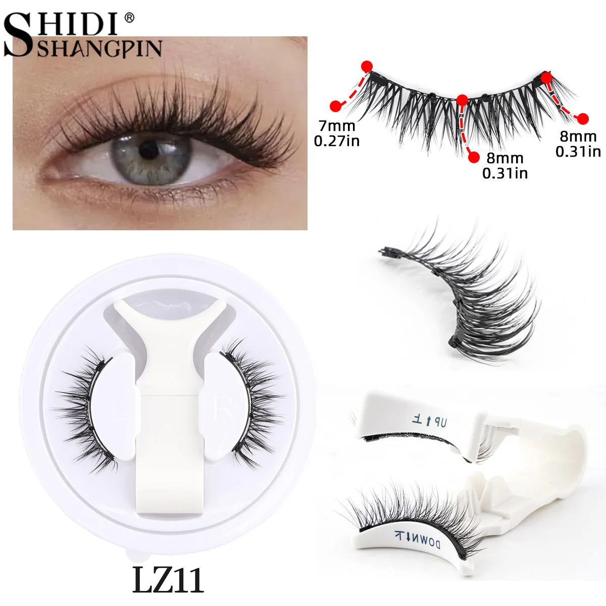 1Pair Magnetic Eyelashes Free Glue Soft Reusable Natural Look 3D Mink Cilios Easy Apply Soft Magnetic Lashes Kit for Eye Makeup HIP 1Pair LZ11
