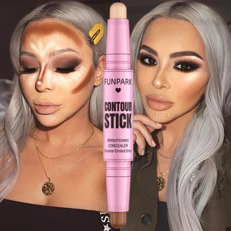 Double-ended Dual-purpose High-light Trimming Stick, Three-dimensional Contour, Nose Shadow, Facial Shape, Brighten Trimming Mak HIP 302