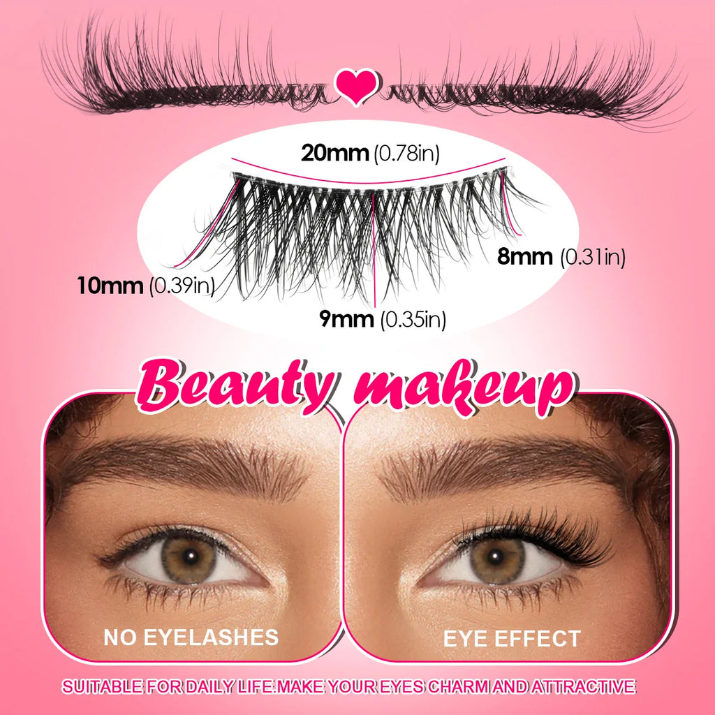 YSDO Natural Half Lashes New Hand Made Maquilagem Fluffy Fake Half Eyelashes Soft 3D Mink Lashes Makeup 3/5/10 Pairs Faux Cilios HIP