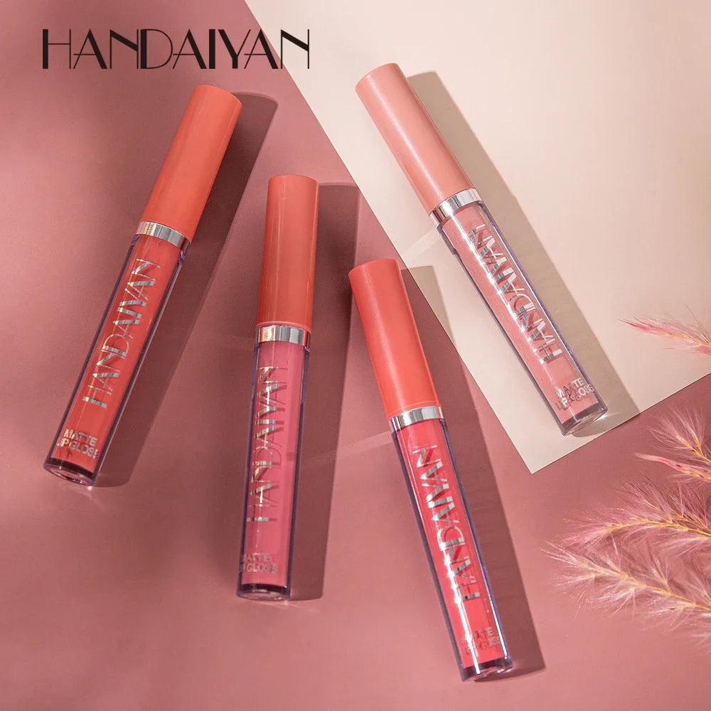 Handaiyan 12-Color Matte Velvet Liquid Lipstick – Waterproof Matte Liquid Lipstick HIP