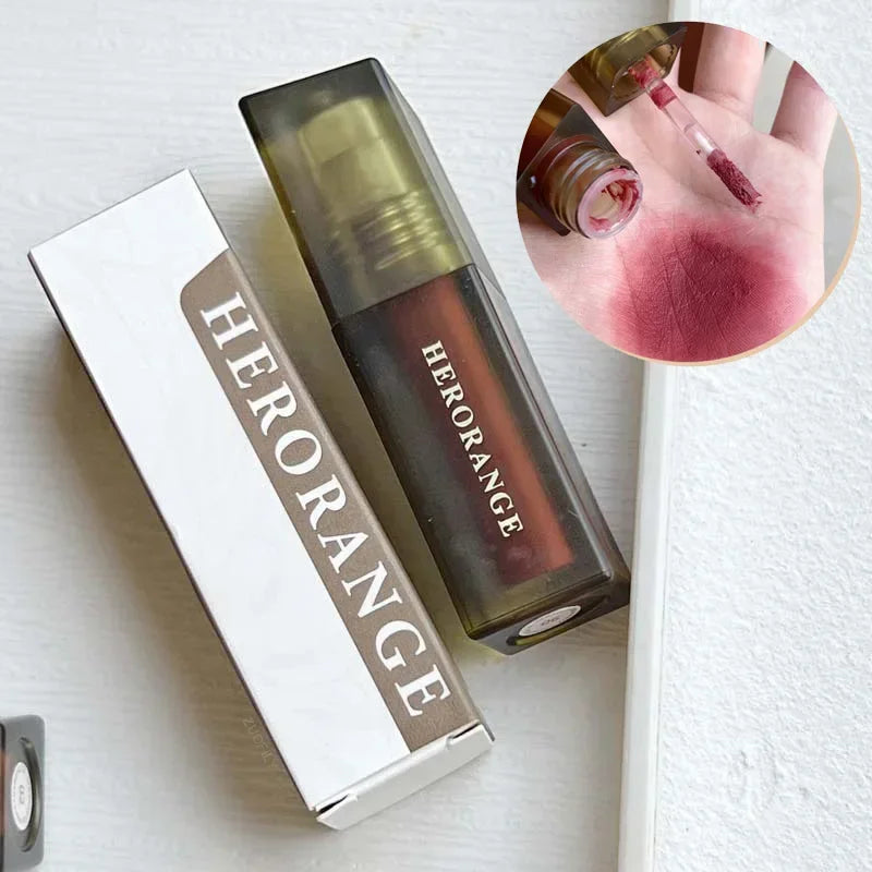 Brown Velvet Matte Lip Gloss Lasting Lip Mud Pigment Non-stick Cup Lip Gloss Waterproof Liquid Lipstick Korean Tinted Lips Stain HIP
