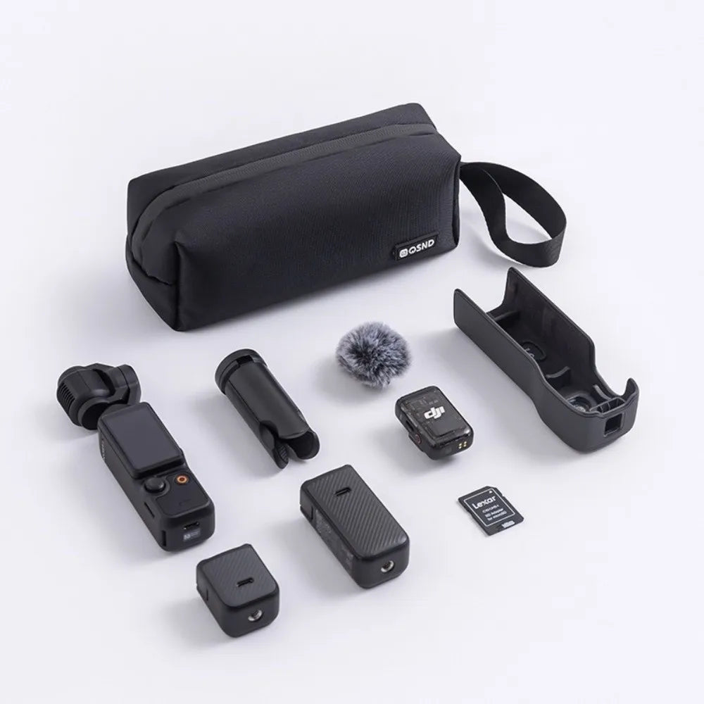 Action Camera Bag for DJI Pocket 3/4 – 600D Oxford Fabric Camera Carrying Case HIP