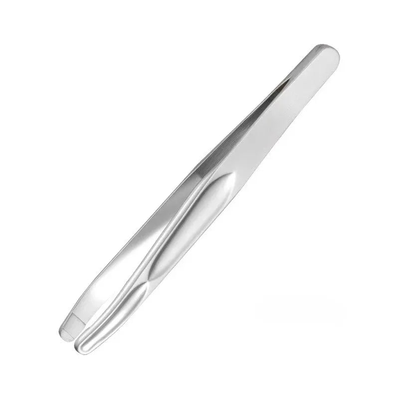 Round-Tip Stainless Steel Tweezers – Eyebrow & Facial Hair Eyebrow Tweezers HIP C519-Silvery 1pcs