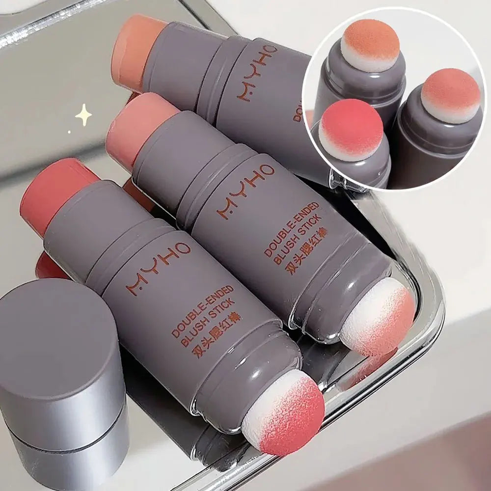 Blush Stick Double-ended Expansive Color Natural Long Lasting Matte Makeup Monochrome Creamy Rouge Blush Stick HIP
