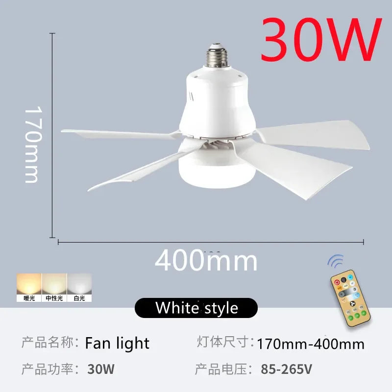 LDHLM 60W LED Ceiling Fan Light with Remote Dimming LED Ceiling Fan Light HIP Basic payment-30W B22