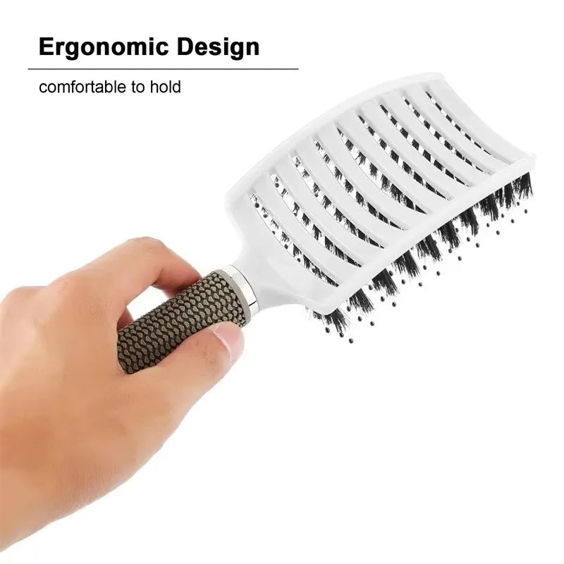 Boar Bristle Hair Brush – Detangle, Scalp Massage & Style Boar Bristle Hair Brush HIP