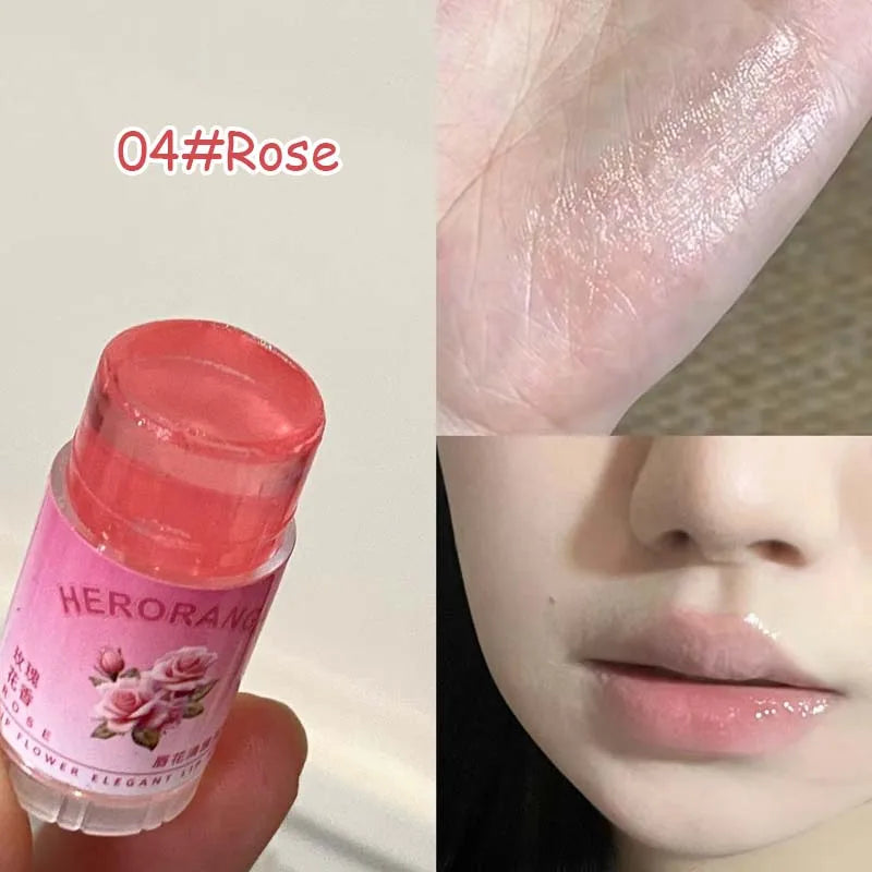 12 Flavors Fruit Flower Moisturizing Hydrating Base Lip Balm Fade Fine Lines Mini Lip Care Daily Care Balm for Women and Men HIP 04