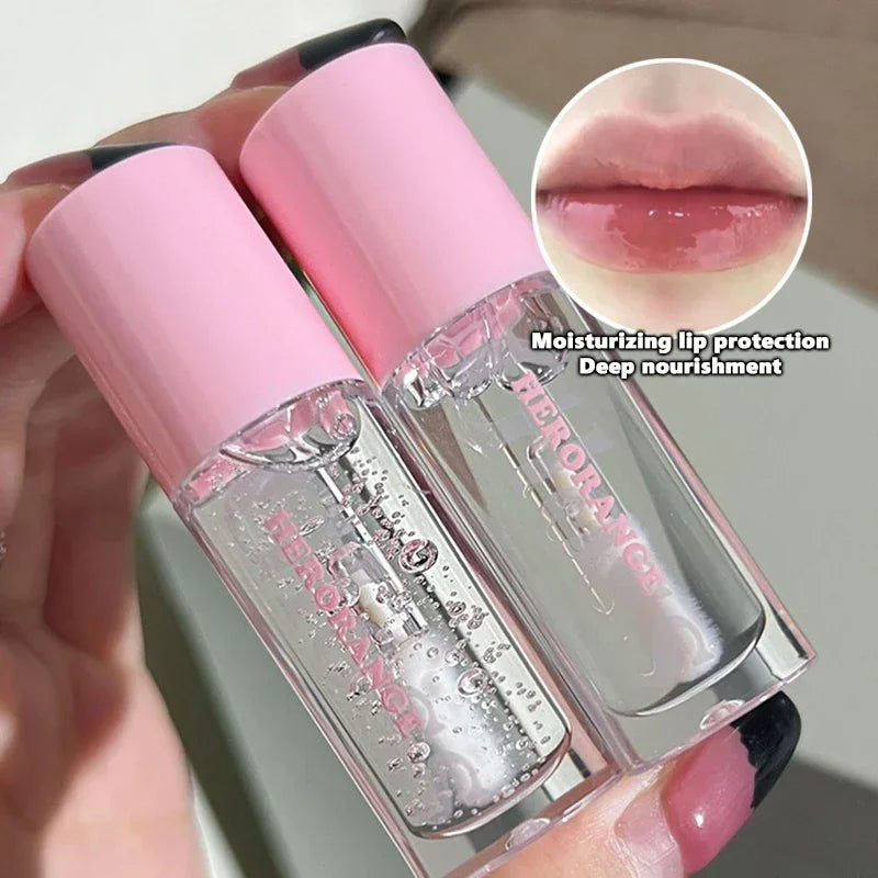 Water Light Lip Gloss Moisturizing Transparent Jelly Mirror Lip Glaze Crystal Clear Hydrating Lip Plumping Gloss Korean Makeup HIP