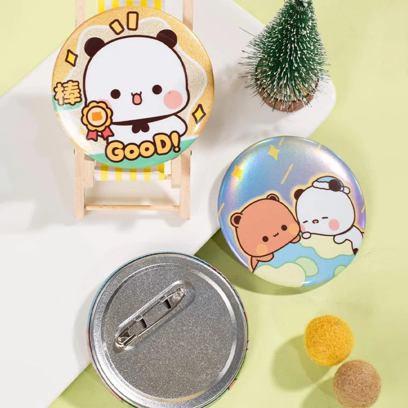 Bubu & Dudu Panda Commemorative Brooch Badge | Cute Gift Collectible Brooch Pin HIP