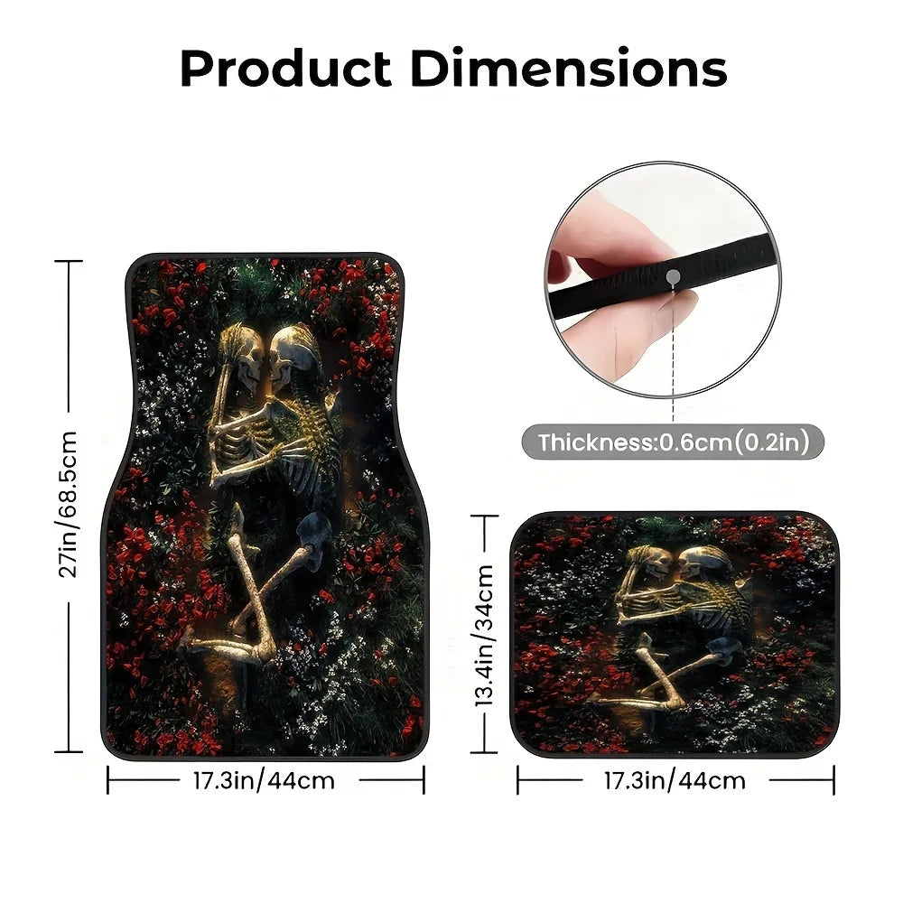 4-Piece Skull Pattern Car Floor Mats – Universal Non-Slip Set Car Floor Mats HIP