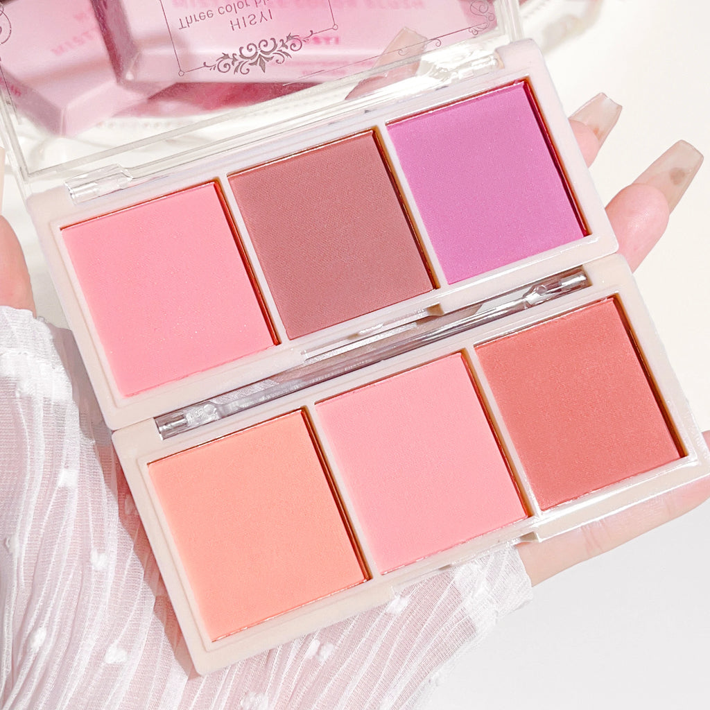 HISYI Three-Color Matte Blush – Natural Long-Lasting Finish Matte Blush Palette HIP