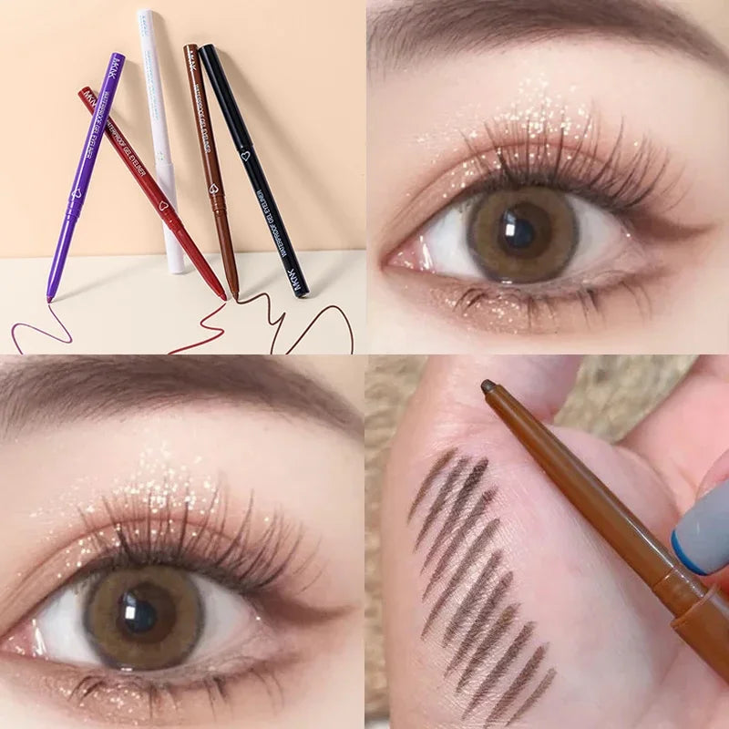 Matte Silkworm Eyeliner Pen Lasting Waterproof Not Blooming Shiny Quick Drying Eye Liner Gel Pen Brown Eye Shadow Pen Makeup HIP