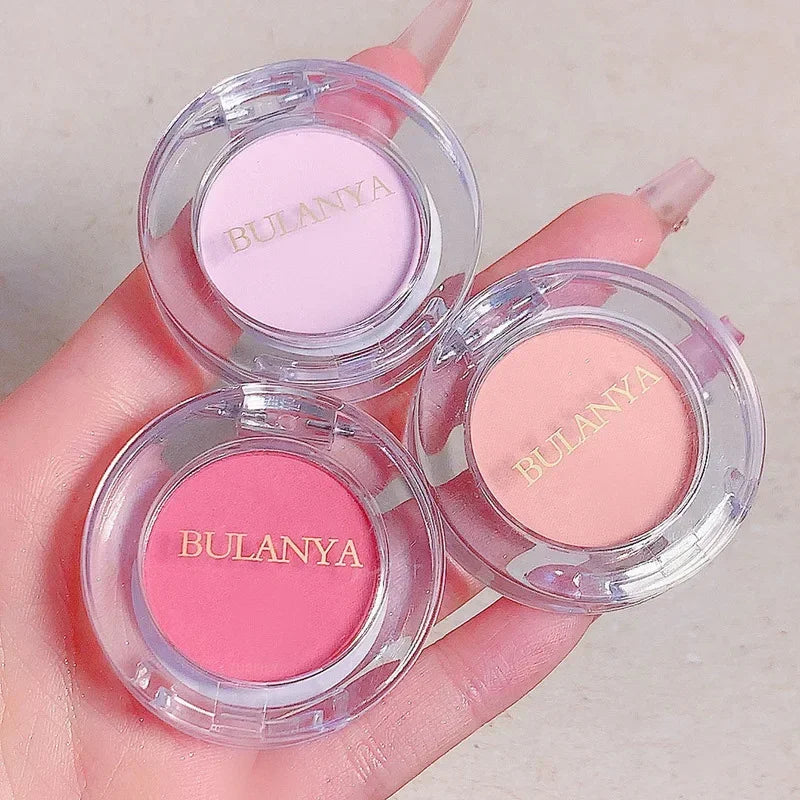 Nude Matte Blush Highlighter Contouring Powder Creamy Monochrome Women Peach Orange Natural Blush Purple Blue Face Brightening HIP
