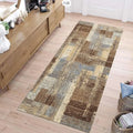 Modern Geometric Runner Rug Blue Orange Non-Slip Area Rug Area Runner Rug HIP 1 40x120cm-Felt