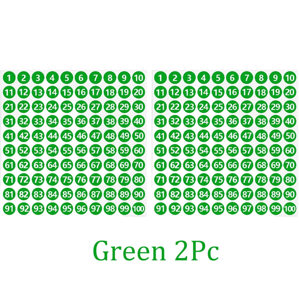 2/10Pcs Waterproof 7 Colors Number Sticker Label For Nail Polish Color Gel Varnish Marking Digital Label Sticker Manicure Tool HIP Green 2Pc