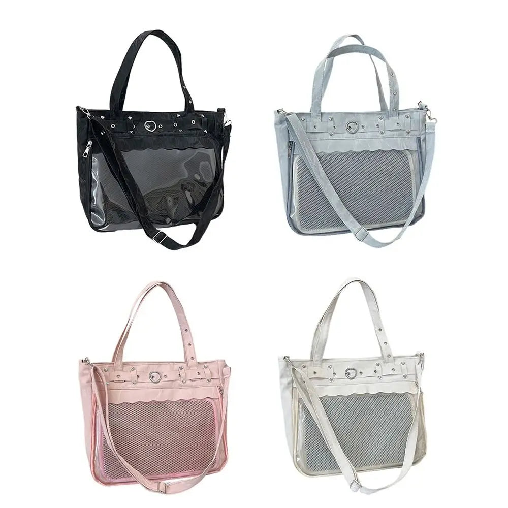 Transparent Ita Tote Bag – Y2K Large Capacity Shoulder Bag Tote Shoulder Bag HIP