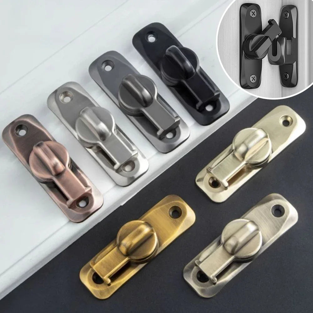 Heavy Alloy Safety Sliding Door Lock 90/180 Degree Flip Hardware Anti-theft Lock Zinc Alloy Door Bolt Safety Lock HIP