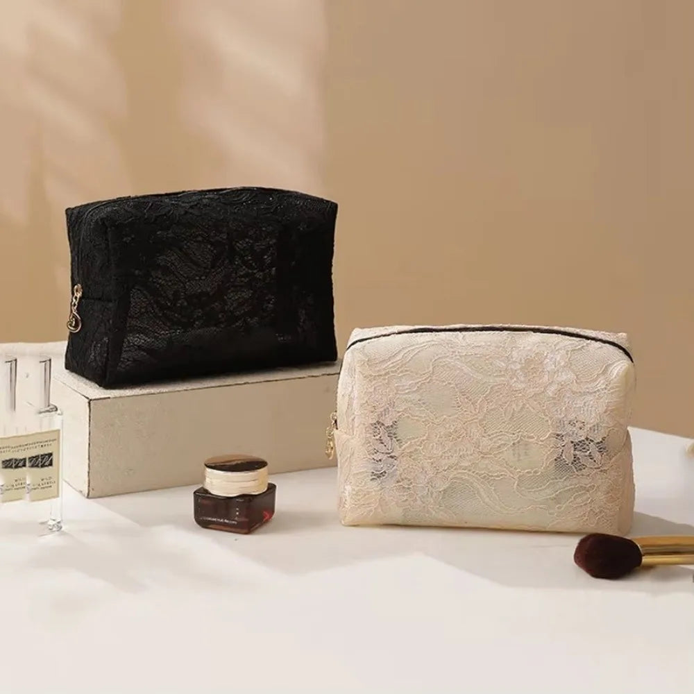 Floral Lace Waterproof Makeup Bag – Travel Cosmetic Pouch Cosmetic Travel Bag HIP