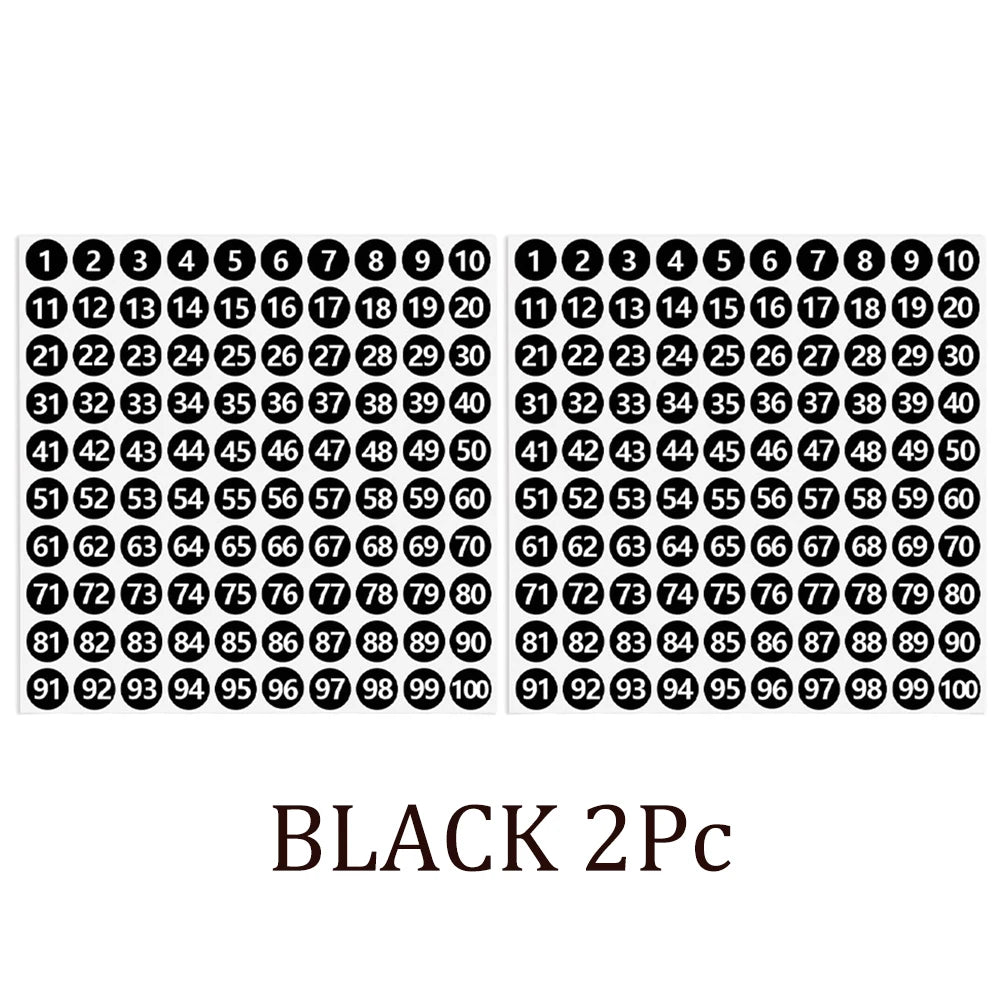2/10Pcs Waterproof 7 Colors Number Sticker Label For Nail Polish Color Gel Varnish Marking Digital Label Sticker Manicure Tool HIP Black 2Pc