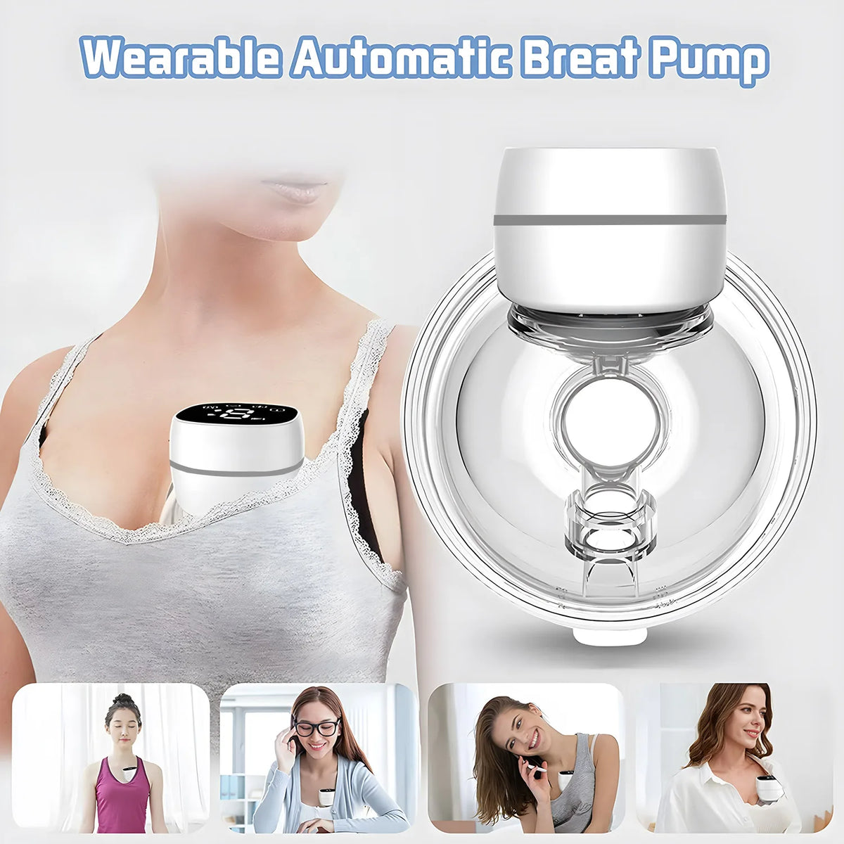 Wearable Hands-Free Electric Breast Pump – USB Rechargeable Wearable Breast Pump HIP