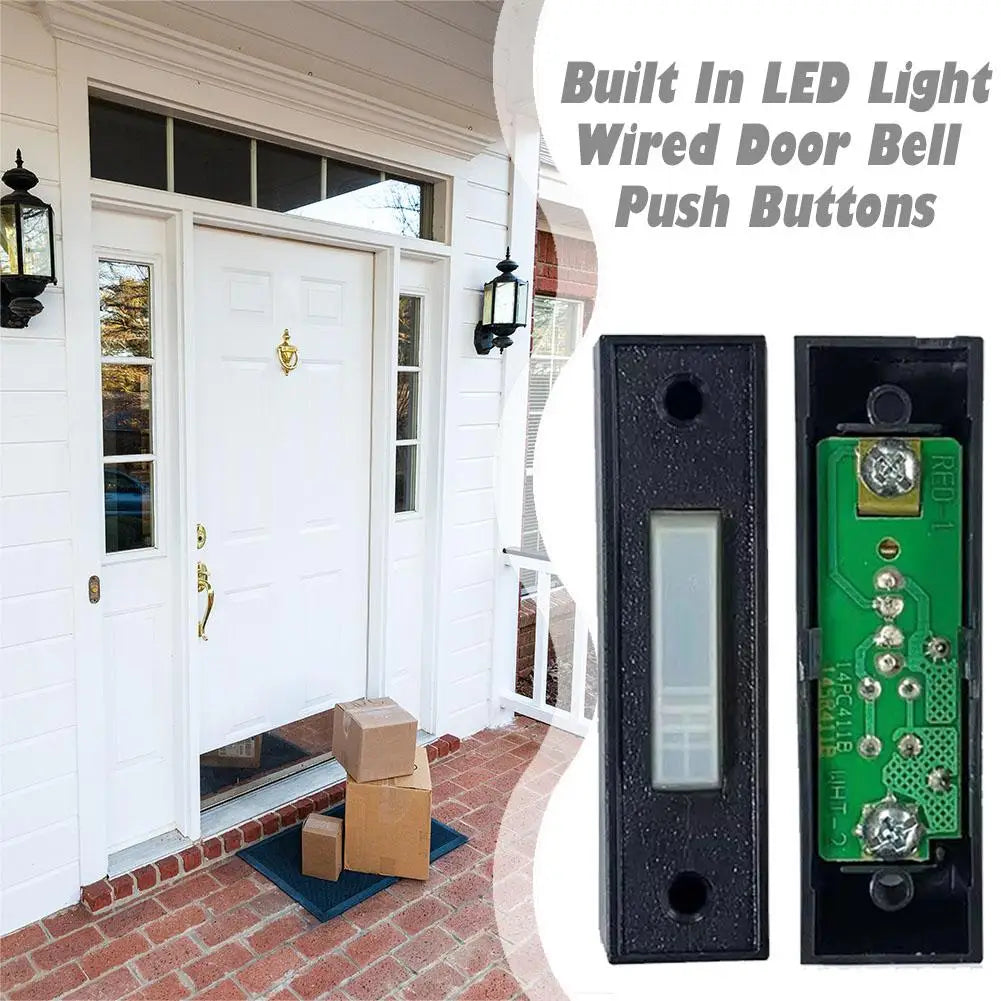 1PCS Wired Doorbell Button with LED Light, Replacement Of Doorbell Ring Button, Wall Mounted Door Opener Switch HIP