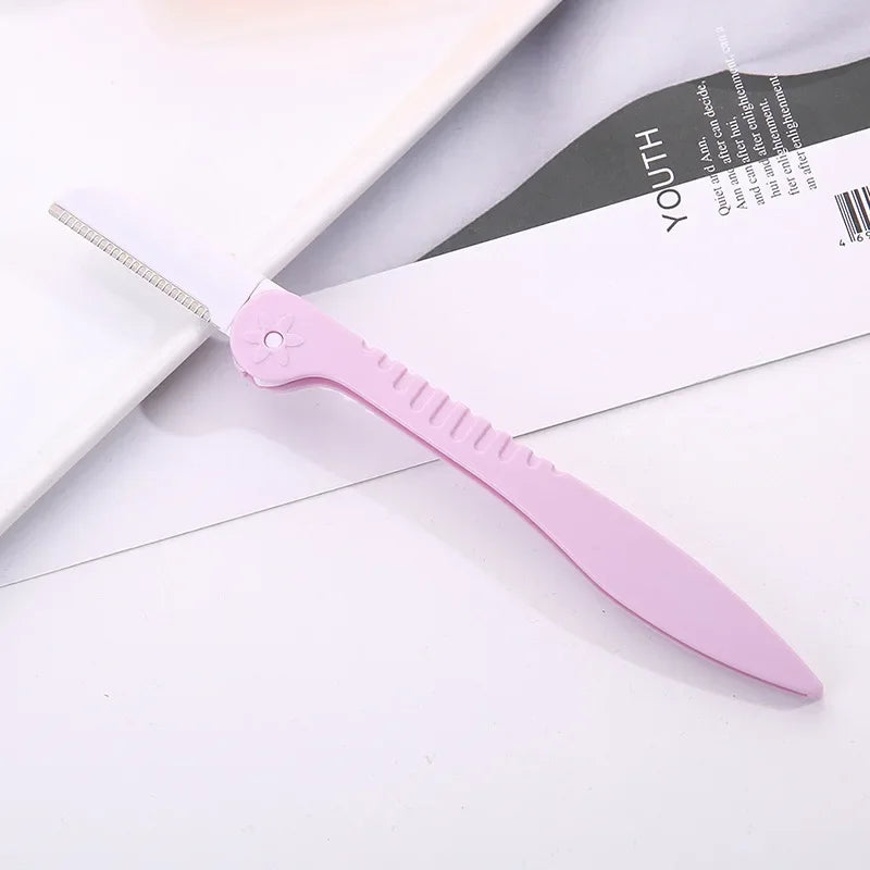 Eyebrow Trimmer Makeup Tools Safe Eye Brow Razor Face Body Hair Removal Shaver Blades Woman Eyebrows Shaping Knife Cosmetic Tool HIP 1pc-Purple