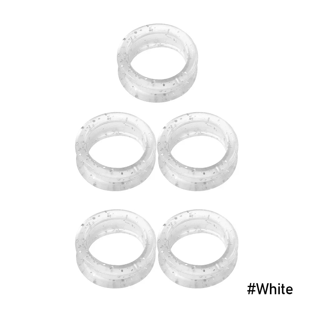 5PCS Finger Rings Pet Scissor Silicone Finger Rings Hairdressing Scissor Silicone Finger Ring Pet Scissor Colored Finger Ring HIP White