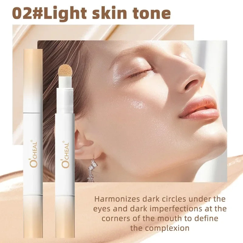 Air Cushion Concealer Pen Rotary Liquid Matte Silky Smooth Foundation Cream Pencil Oil Control Cover Dark Circles Natural Makeup HIP 02 Light Skin Tone