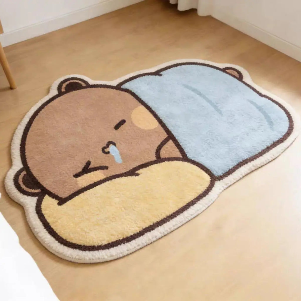 Panda Bubu & Dudu Plush Cartoon Rug – Bedroom & Living Room Cartoon Plush Rug HIP B About 50X60CM