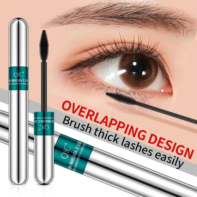 QIC 2-in-1 4D Silk Fiber Mascara – Waterproof & Volumizing Volumizing Mascara HIP