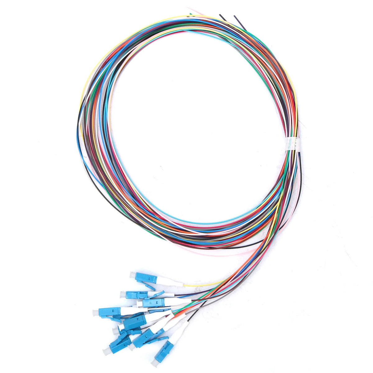 12 Strand Fiber Optic Pigtail LC/UPC Single Mode Low Insertion Loss 1.5m HIP