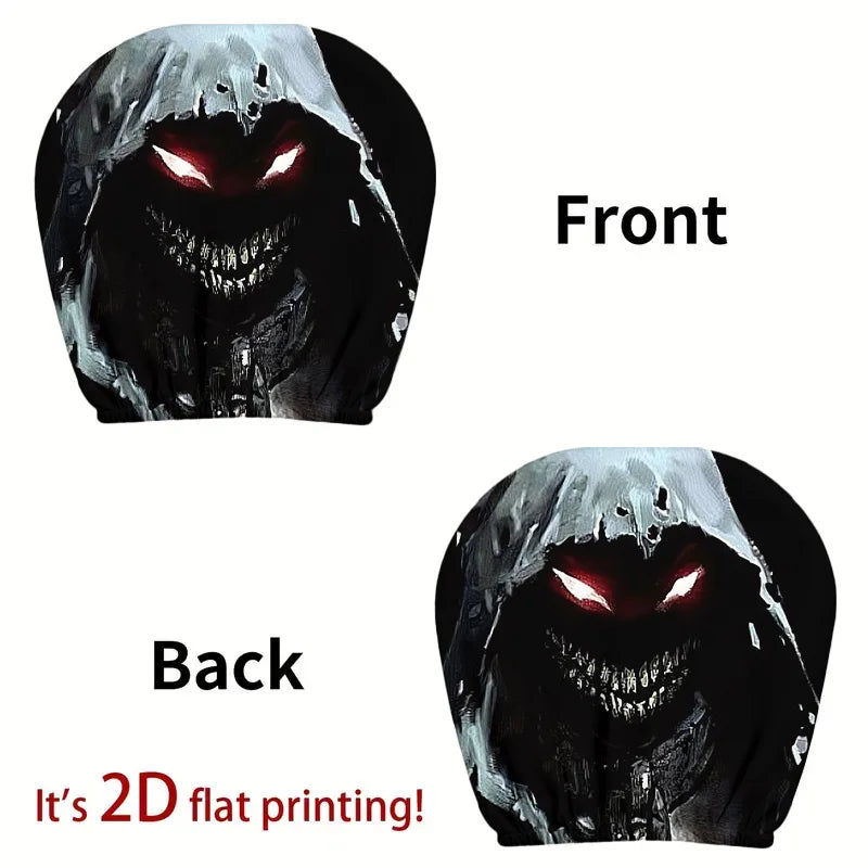 2-Pack Printed Car Headrest Covers – Fun Seat Decor Car Headrest Covers HIP black