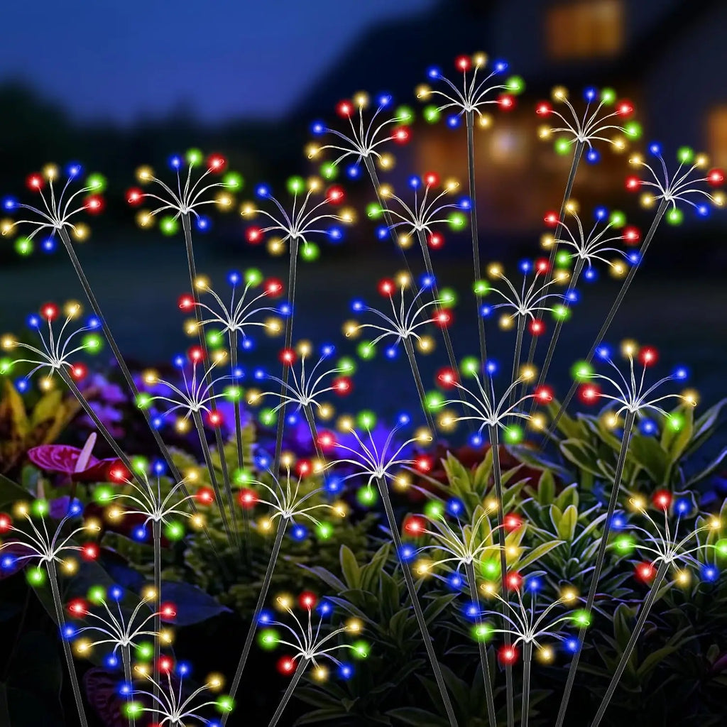 Solar Fireworks Garden Lights – 60 LED Waterproof Starburst Solar Garden Light HIP RGB 1pcs