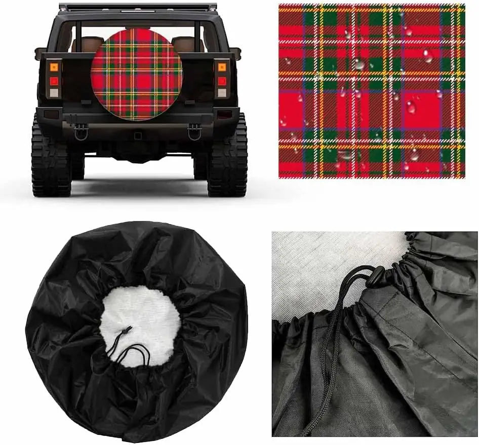 Tartan Plaid Spare Tire Cover – Weatherproof Wheel Protector Spare Tire Cover HIP