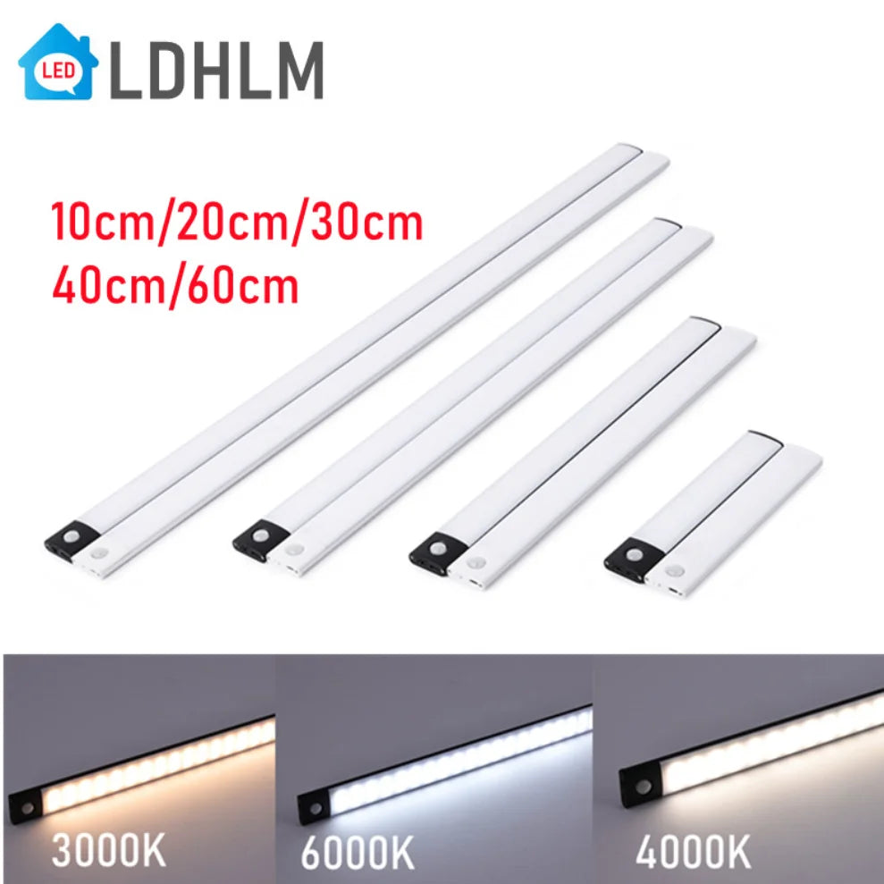 LDHLM USB Rechargeable Motion Sensor LED Under Cabinet Light LED Cabinet Light HIP