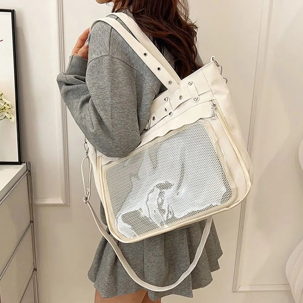 Transparent Ita Tote Bag – Y2K Large Capacity Shoulder Bag Tote Shoulder Bag HIP