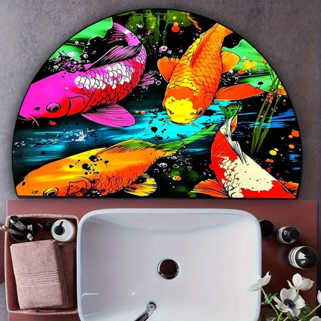 Colorful Cats Semi-Circular Doormat – Non-Slip Kawaii Rug Semi-Circular Doormat HIP