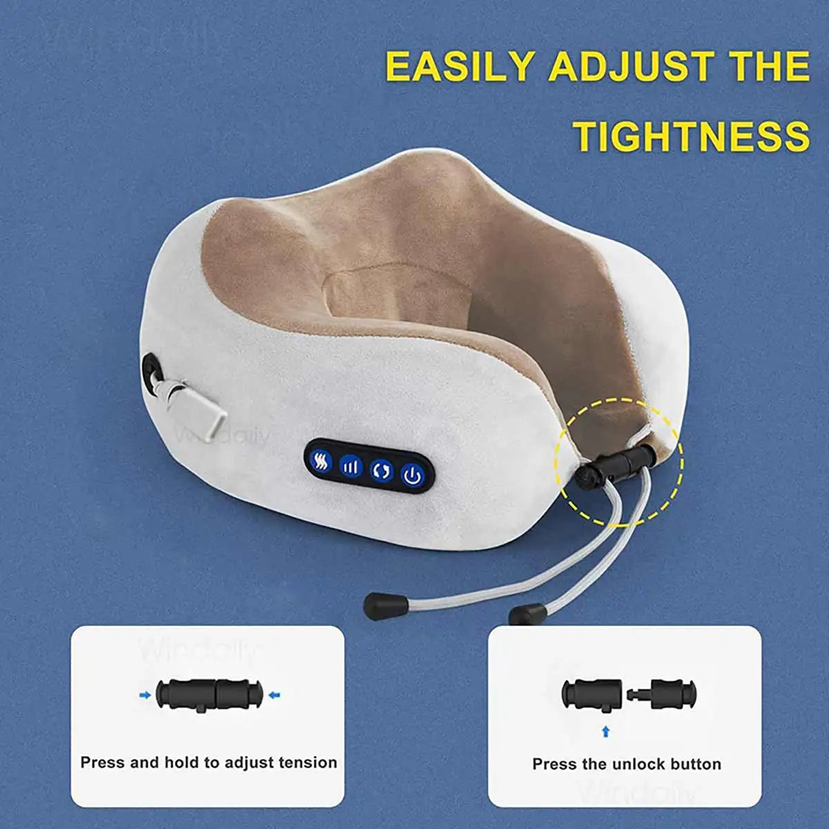 PAQIN U-Shape Neck & Shoulder Vibrating Massager USB Neck Pillow Massager HIP