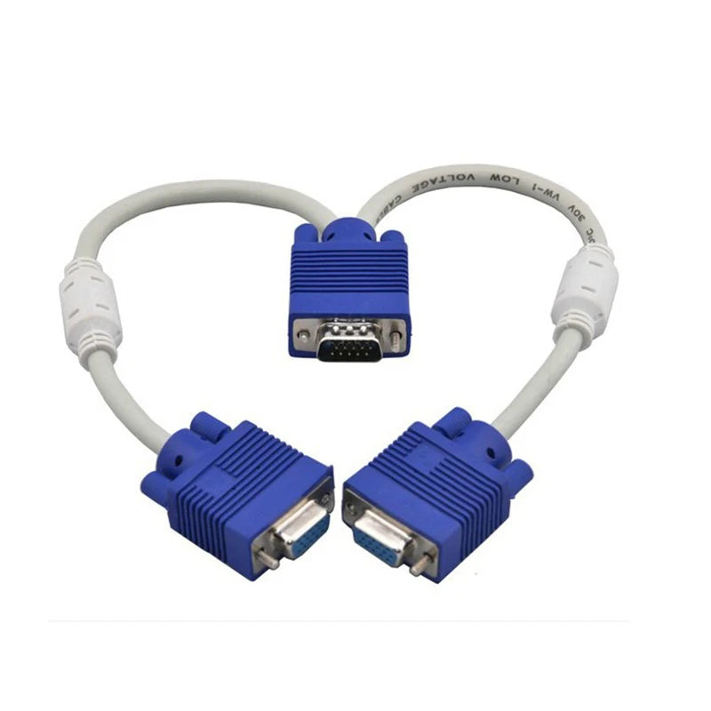 VGA Splitter Cable 1 Male to 2 Female – Dual Monitor Adapter VGA Splitter Cable HIP