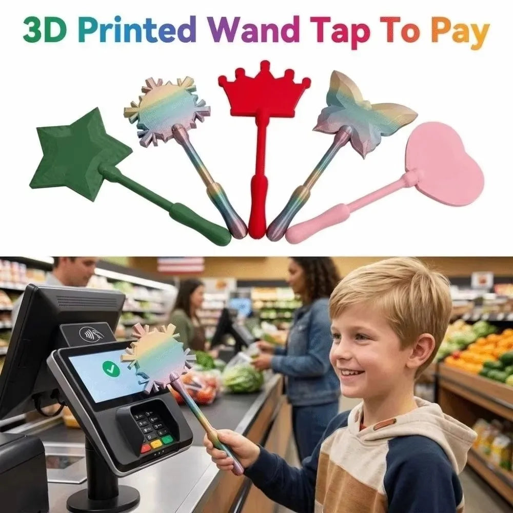 3D Printed Magic Wand Contactless Card Holder | Tap to Pay Novelty Card Holder HIP