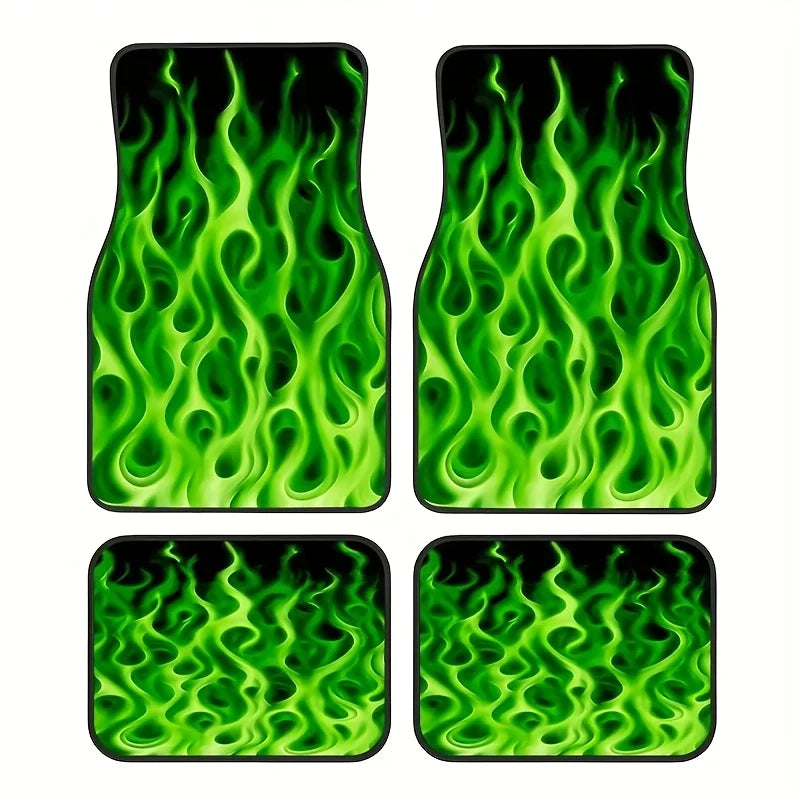 Set of 4 Hip-Hop Flame Design Car Floor Mats – Front & Rear Car Floor Mats HIP 1