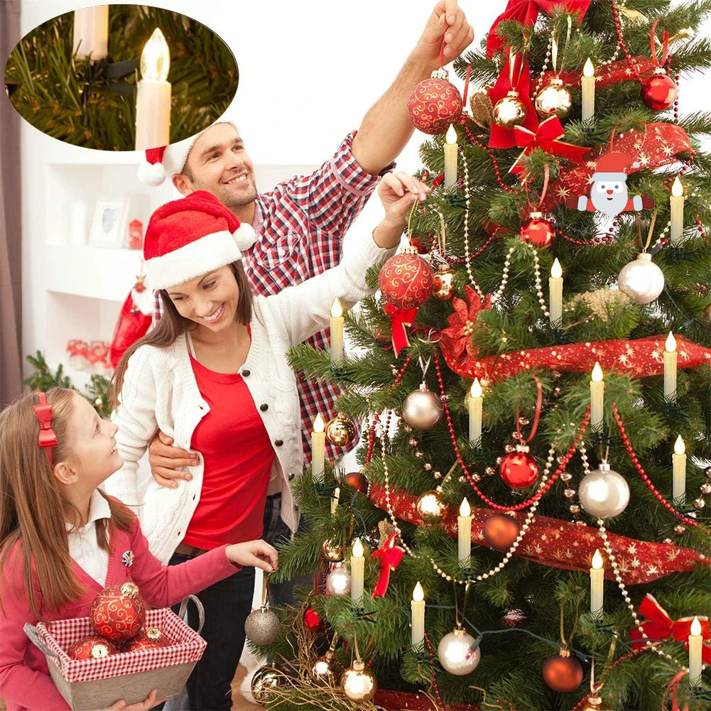 Battery Powered Flameless Candle String Lights 1/2/3m LED Christmas with Clips for Xmas Tree Holiday Wire Lighting Home Decor HIP