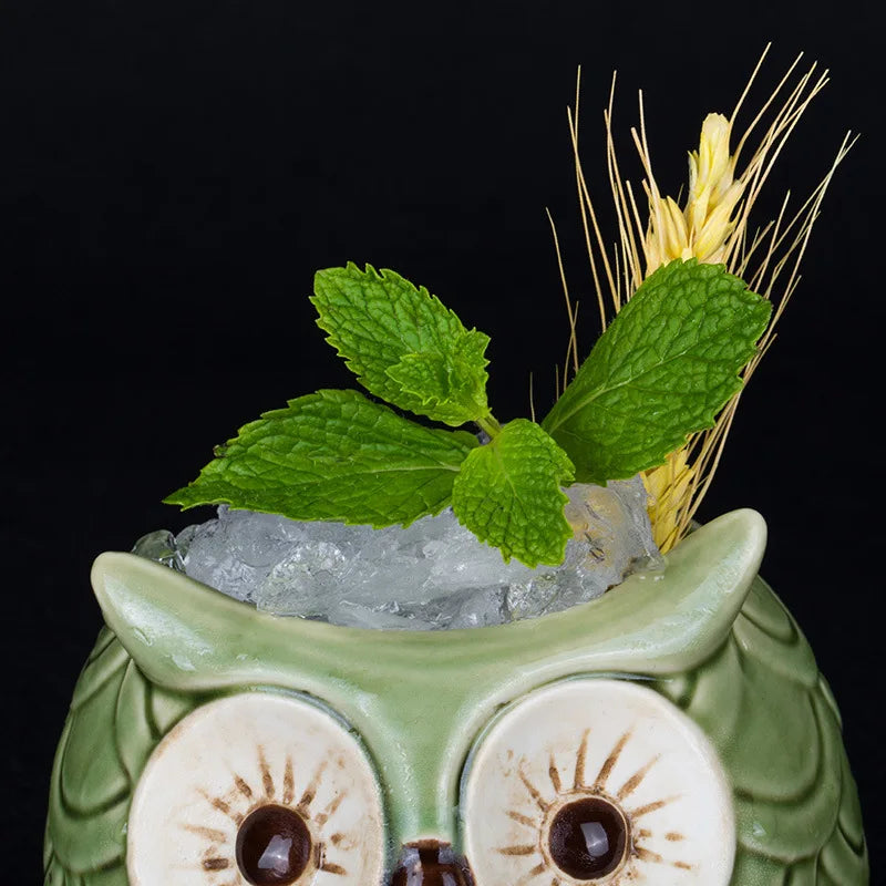 500ml Owl Tiki Mug – Ceramic Porcelain Beer & Wine Cup Ceramic Tiki Mug HIP