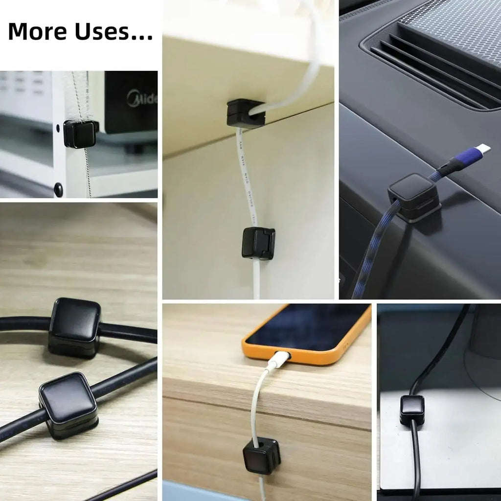 6-Pack Magnetic Cable Clips – Under Desk Cord Organizer Cable Organizer Clips HIP